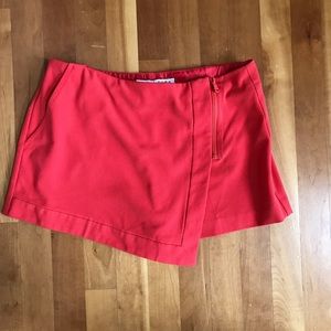 Trina Turk Asymmetric Red Orange Skort